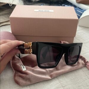 Miu Miu Black Sunglasses MU 10W